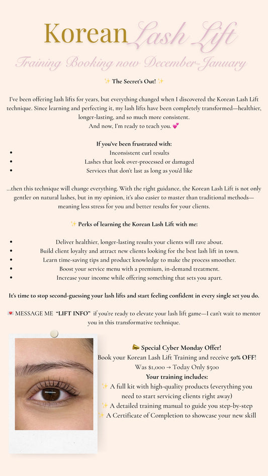 KOREAN LASH LIFT IN-PERSON TRAINING